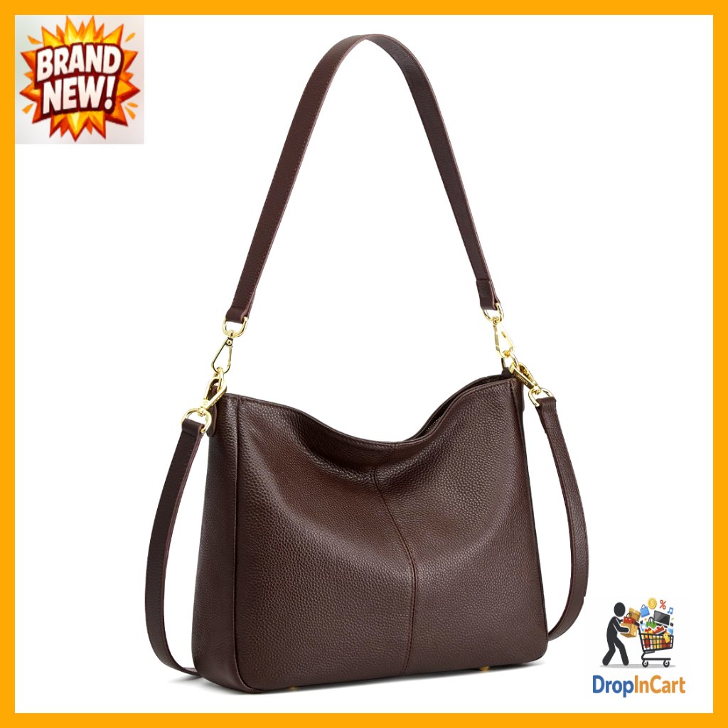 Leather Hobo Bag Crossbody Shoulder Handbag Elegant Minimal Chic Casual